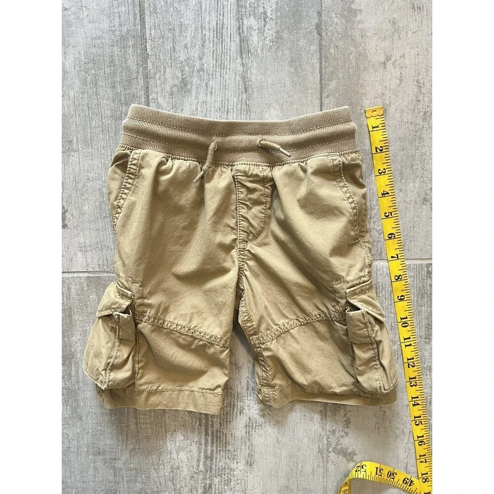 GAP Kids Boy Toddler Drawstring Elastic Shorts Easy On Shorts Khaki Cargo XS 4-5